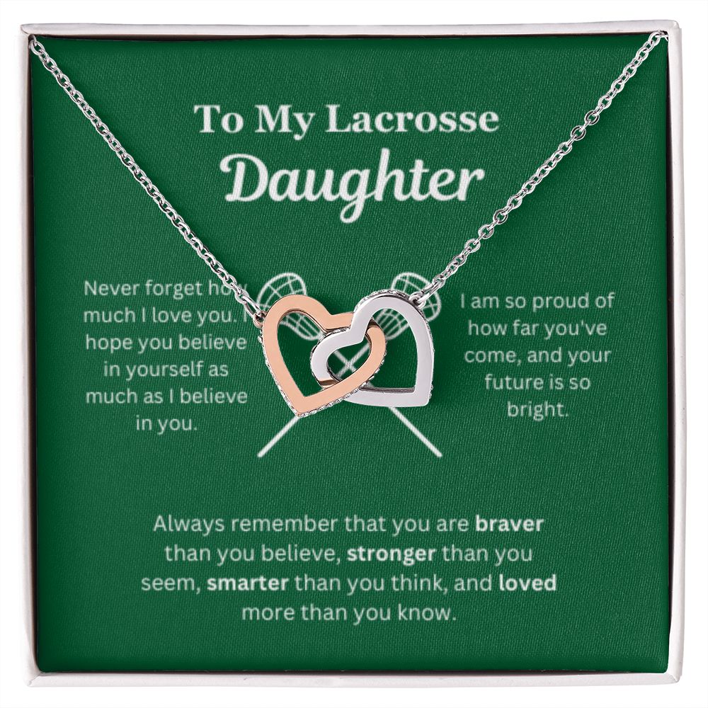 EllePendants To My Lacrosse Daughter Necklace, Father Daughter Necklac