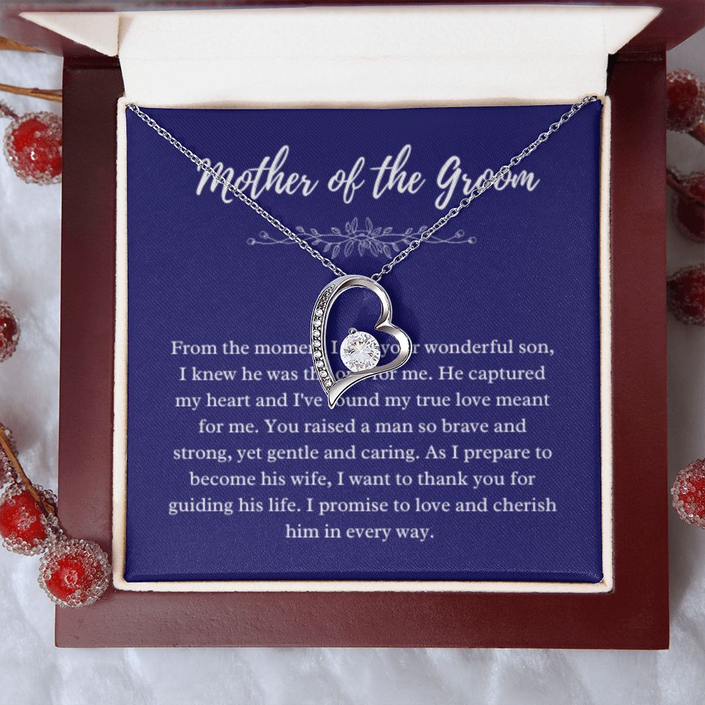 EllePendants Mother Of The Groom Gift From Bride, Mother In Law Gift Wedding Day, From Daughter In Law, Future Mother In Law Gifts Necklace, Forever Love Heart