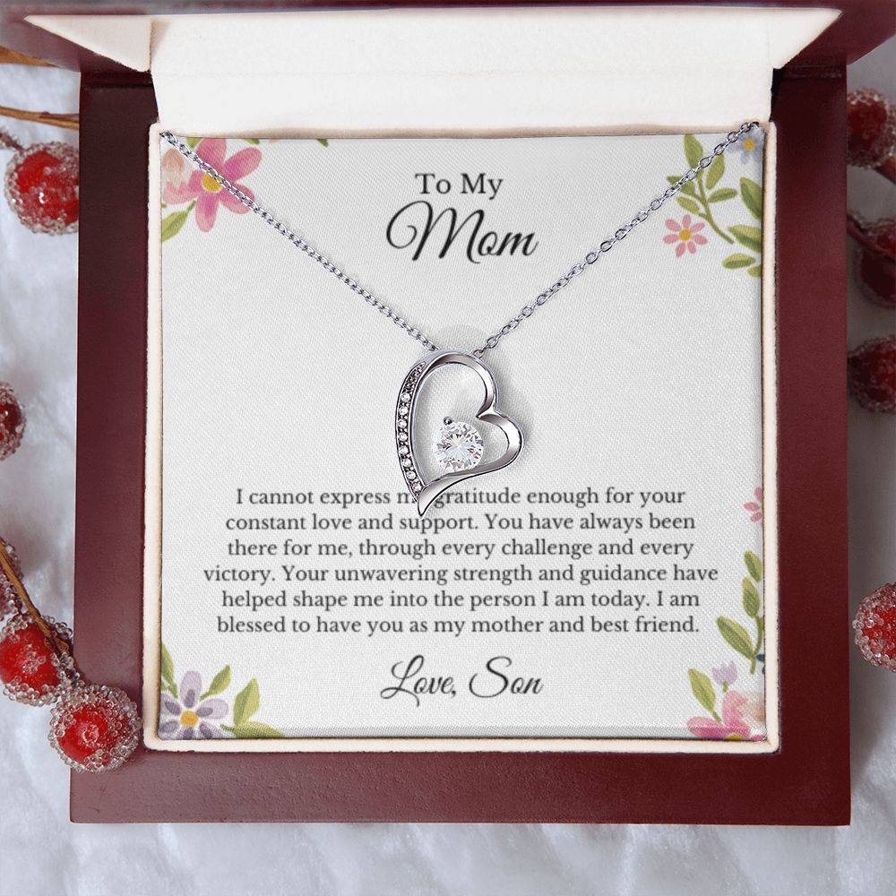 Heart, Groom To Mother Gift, Son To Mother On Wedding Day Necklace, Mother Of The Groom Gift From Son, Mom Wedding Gift, Mother's Day