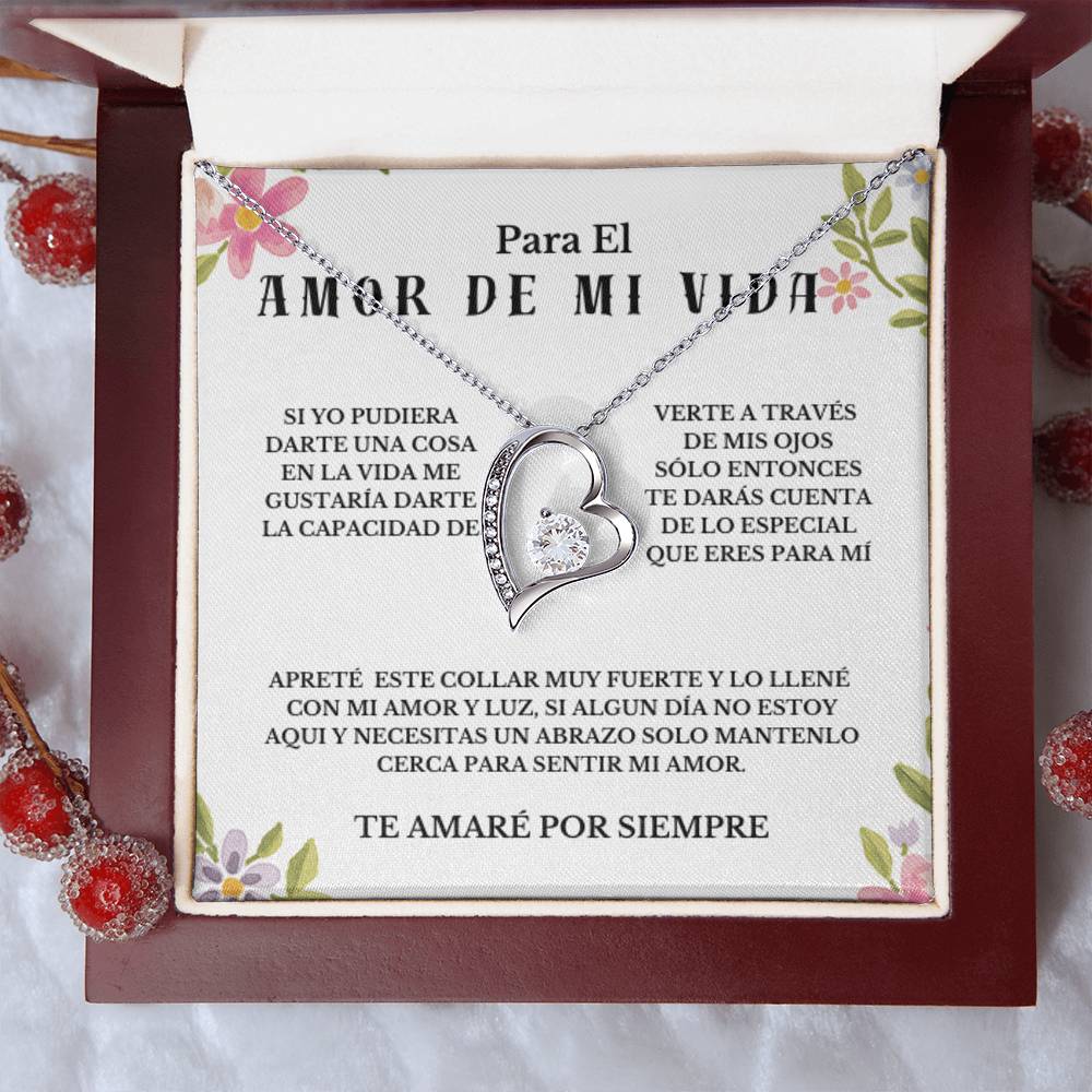 Necklace Gift PARA EL AMOR DE MI VIDA, Message Card Jewelry, Spanish, For My Love Gift