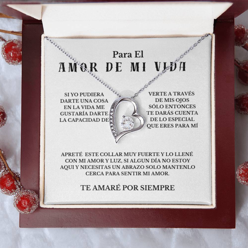 Necklace Gift PARA EL AMOR DE MI VIDA, Message Card Jewelry, Spanish, For My Love Gift