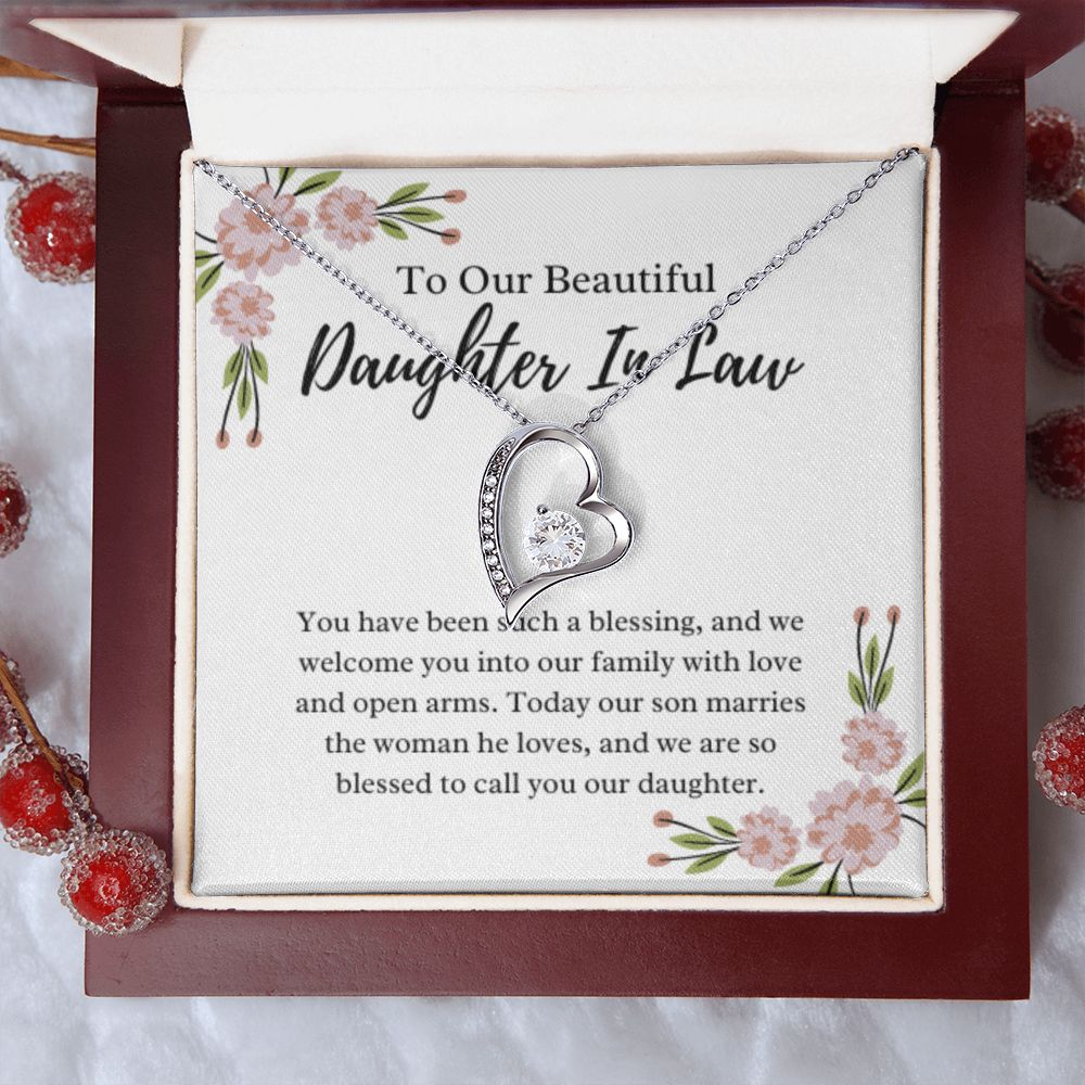 To Our Daughter-In-Law Gift On Wedding Day, Future Daughter In Law Rehearsal Dinner Gift For Bride From Mother & Father In Law