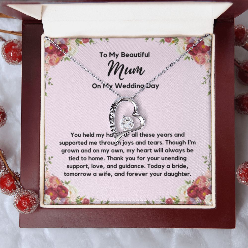 Mum of the Bride Gift from Bride, To My Mum on My Wedding Day, Mum of the Bride Necklace, Wedding Day Gift from Daughter