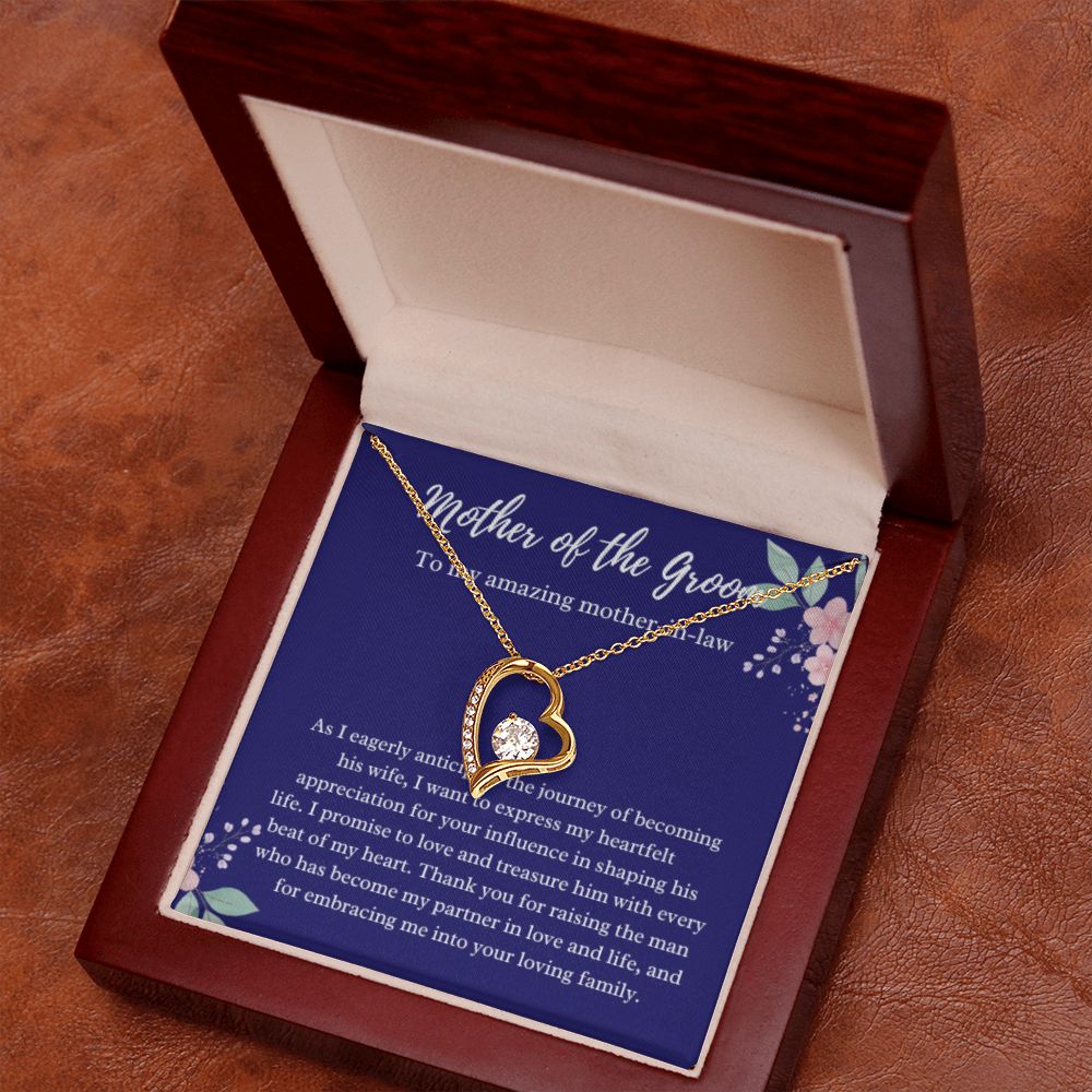 EllePendants Mother Of The Groom Gift From Bride, Mother In Law Gift Wedding Day, From Daughter In Law, Future Mother In Law Gifts Necklace, Forever Love Heart