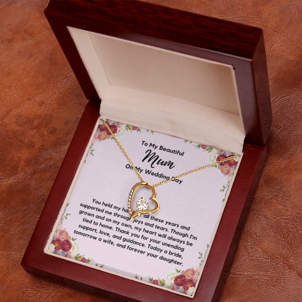 Mum of the Bride Gift from Bride, To My Mum on My Wedding Day, Mum of the Bride Necklace, Wedding Day Gift from Daughter