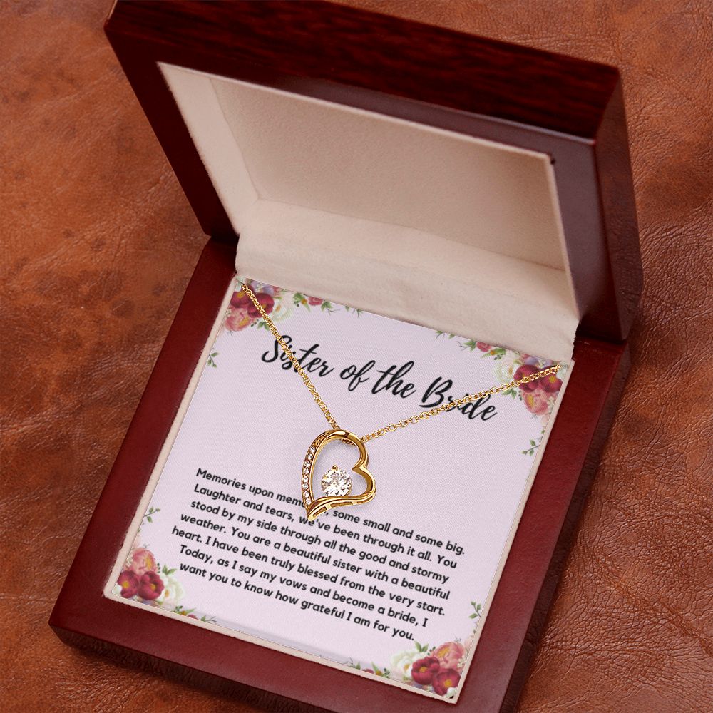 Sister of the Bride Gift Necklace, Sister Wedding Gift from Bride to Sister rehearsal dinner Gift to my Sister on my Wedding Day