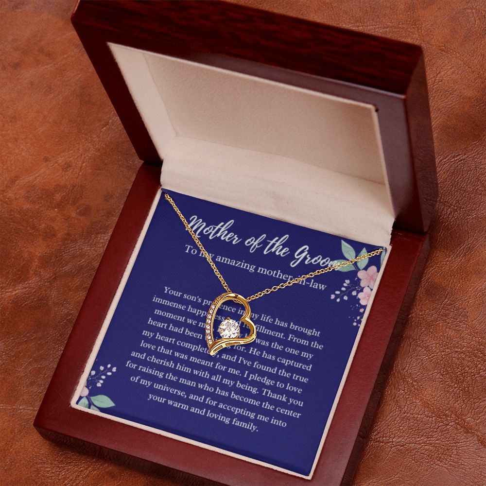 EllePendants Mother Of The Groom Gift From Bride, Mother In Law Gift Wedding Day, From Daughter In Law, Future Mother In Law Gifts Necklace, Forever Love Heart