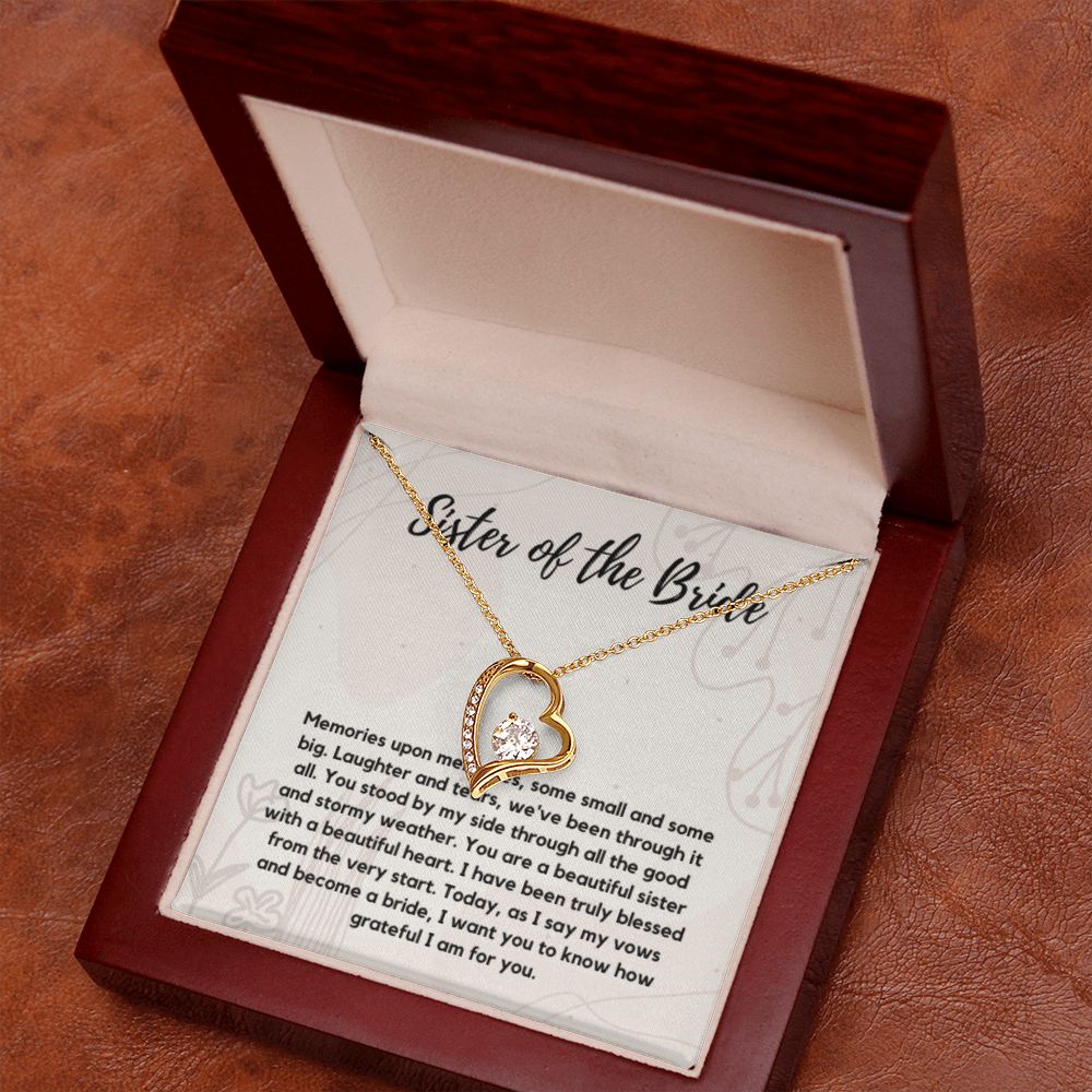 Sister of the Bride Gift Necklace, Sister Wedding Gift from Bride to Sister rehearsal dinner Gift to my Sister on my Wedding Day