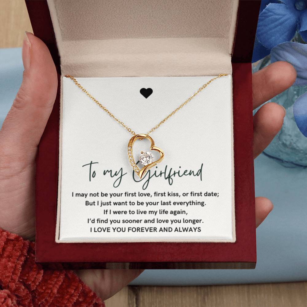 To My Girlfriend Forever Love Heart Necklace, Anniversary Gift