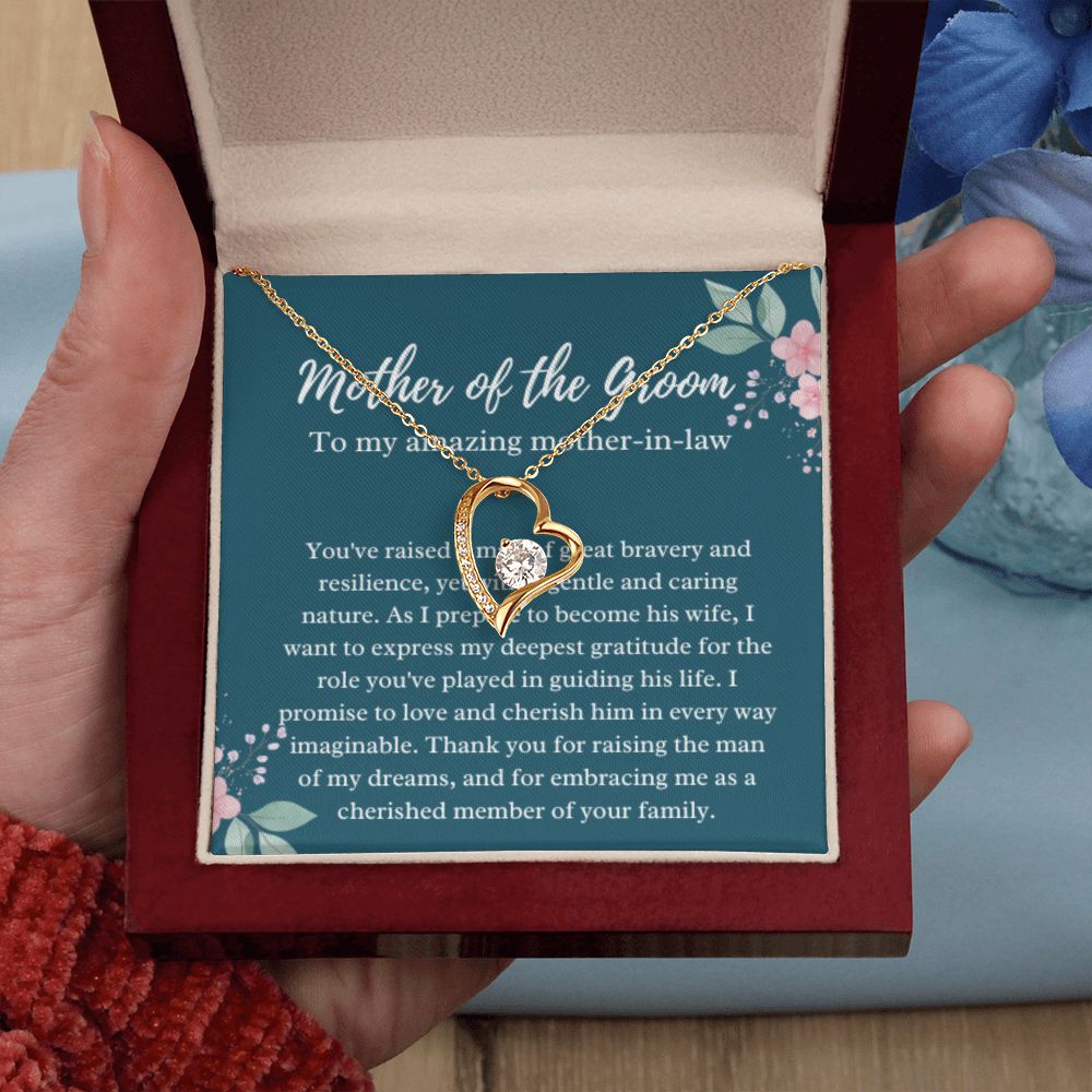 EllePendants Mother Of The Groom Gift From Bride, Mother In Law Gift Wedding Day, From Daughter In Law, Future Mother In Law Gifts Necklace, Forever Love Heart