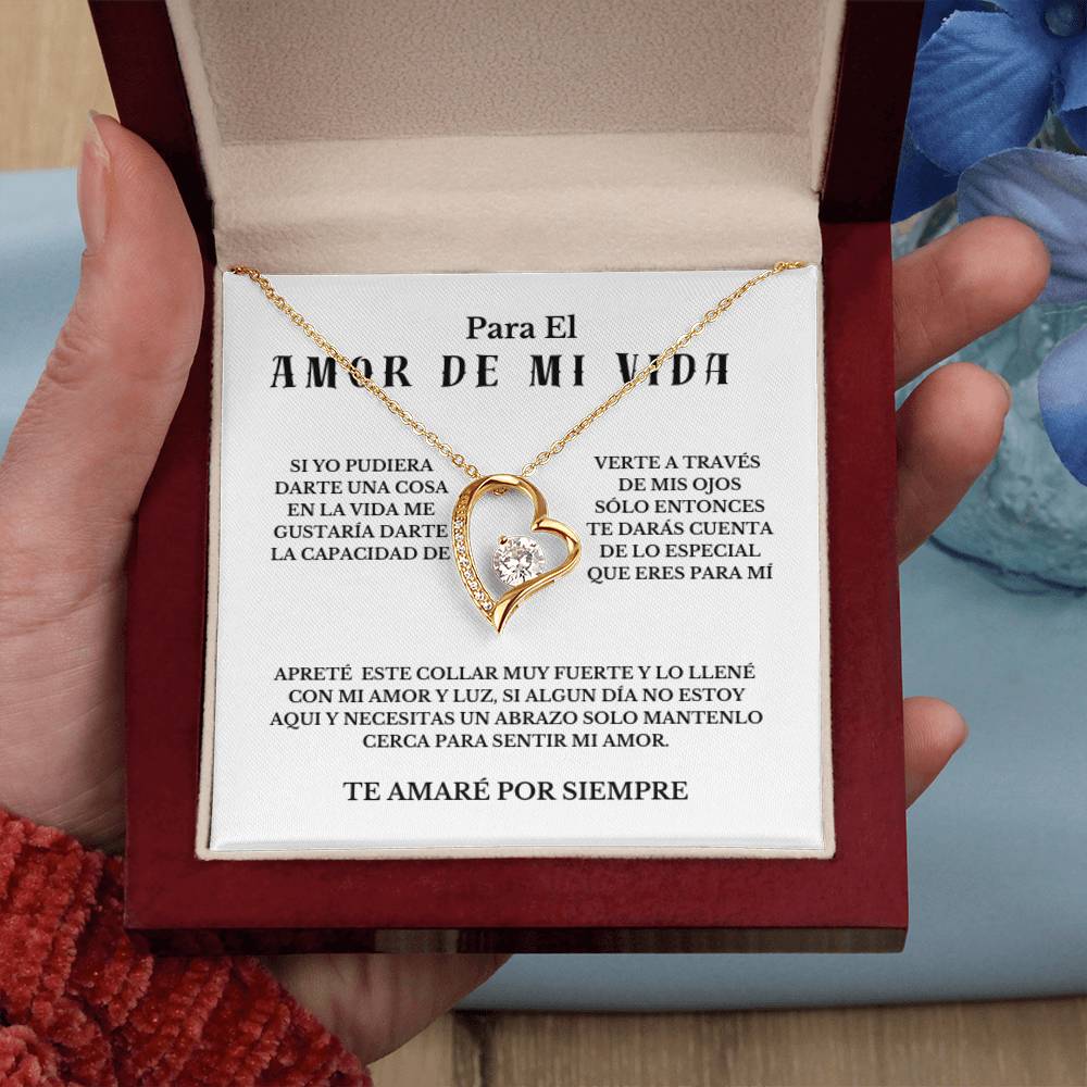 Necklace Gift PARA EL AMOR DE MI VIDA, Message Card Jewelry, Spanish, For My Love Gift