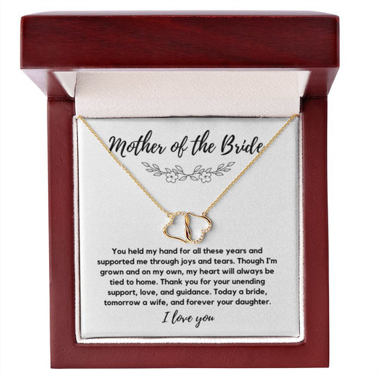 Mother of the Bride Gift from Bride, To My Mom on My Wedding Day, Mama of the Bride Gold Necklace, Wedding Day Gift from Daughter