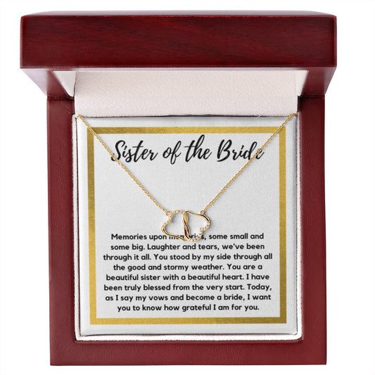 Sister of the Bride Gift Necklace, Sister Wedding Gift from Bride to Sister rehearsal dinner Gift to my Sister, Gold Jewelry