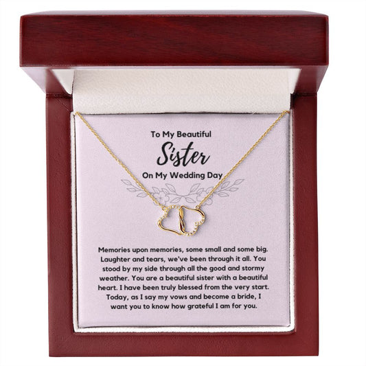 Sister of the Bride Gift Necklace, Sister Wedding Gift from Bride to Sister rehearsal dinner Gift to my Sister, Gold Jewelry