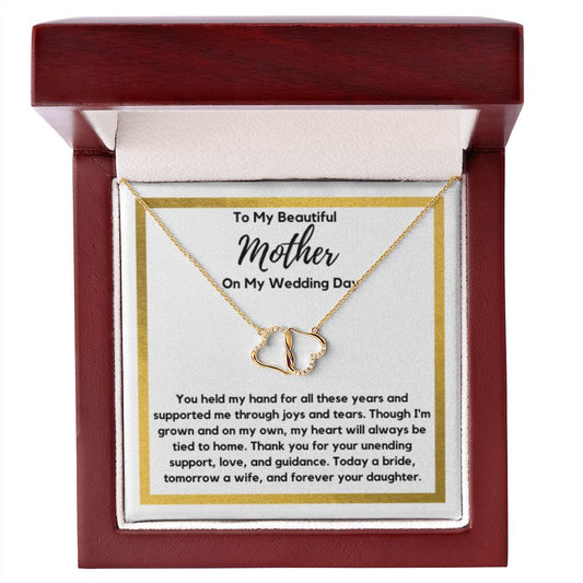 Mother of the Bride Gift from Bride, To My Mom on My Wedding Day, Mama of the Bride Gold Necklace, Wedding Day Gift from Daughter