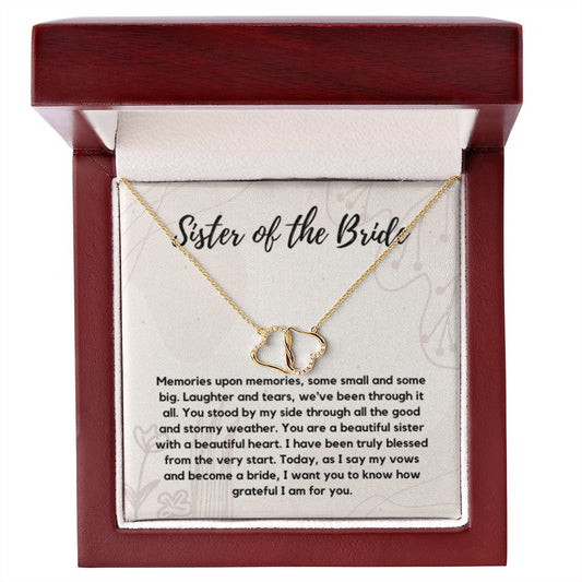 Sister of the Bride Gift Necklace, Sister Wedding Gift from Bride to Sister rehearsal dinner Gift to my Sister, Gold Jewelry