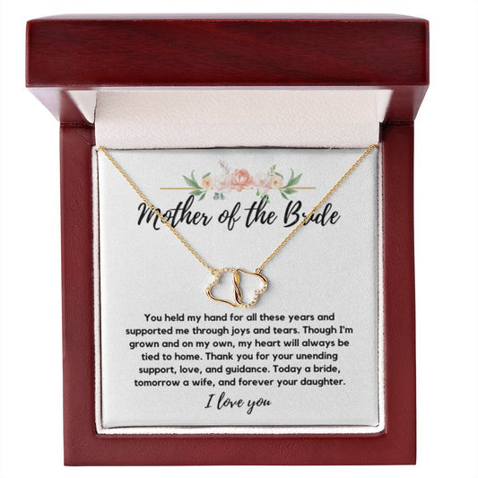 Mother of the Bride Gift from Bride, To My Mom on My Wedding Day, Mama of the Bride Gold Necklace, Wedding Day Gift from Daughter