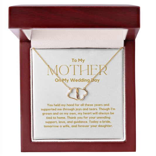 Mother of the Bride Gift from Bride, To My Mom on My Wedding Day, Mama of the Bride Gold Necklace, Wedding Day Gift from Daughter