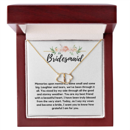 Bridesmaid Necklace Gift, Bridesmaid Thank You Gift, Bridal Party Gift Jewelry, Gold Jewelry