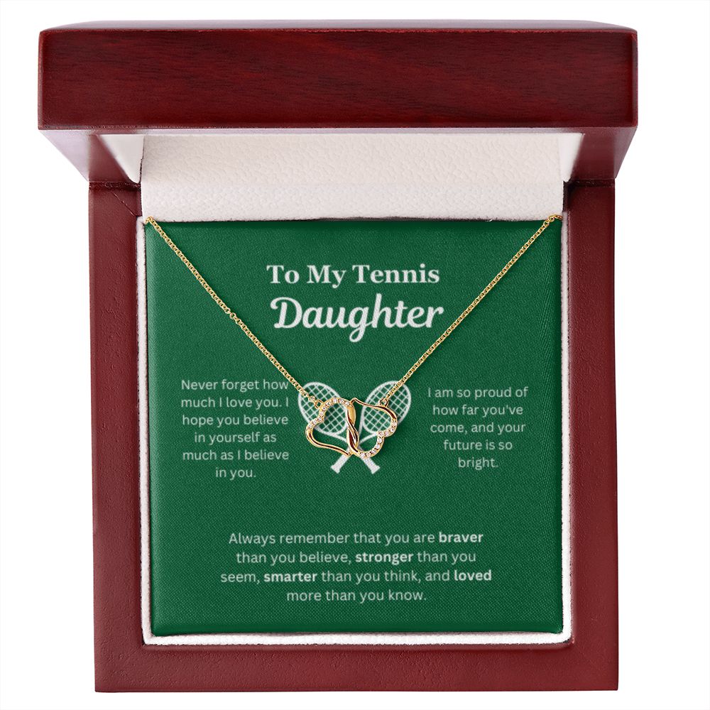 EllePendants To My Tennis Daughter Necklace, Father Daughter Necklace