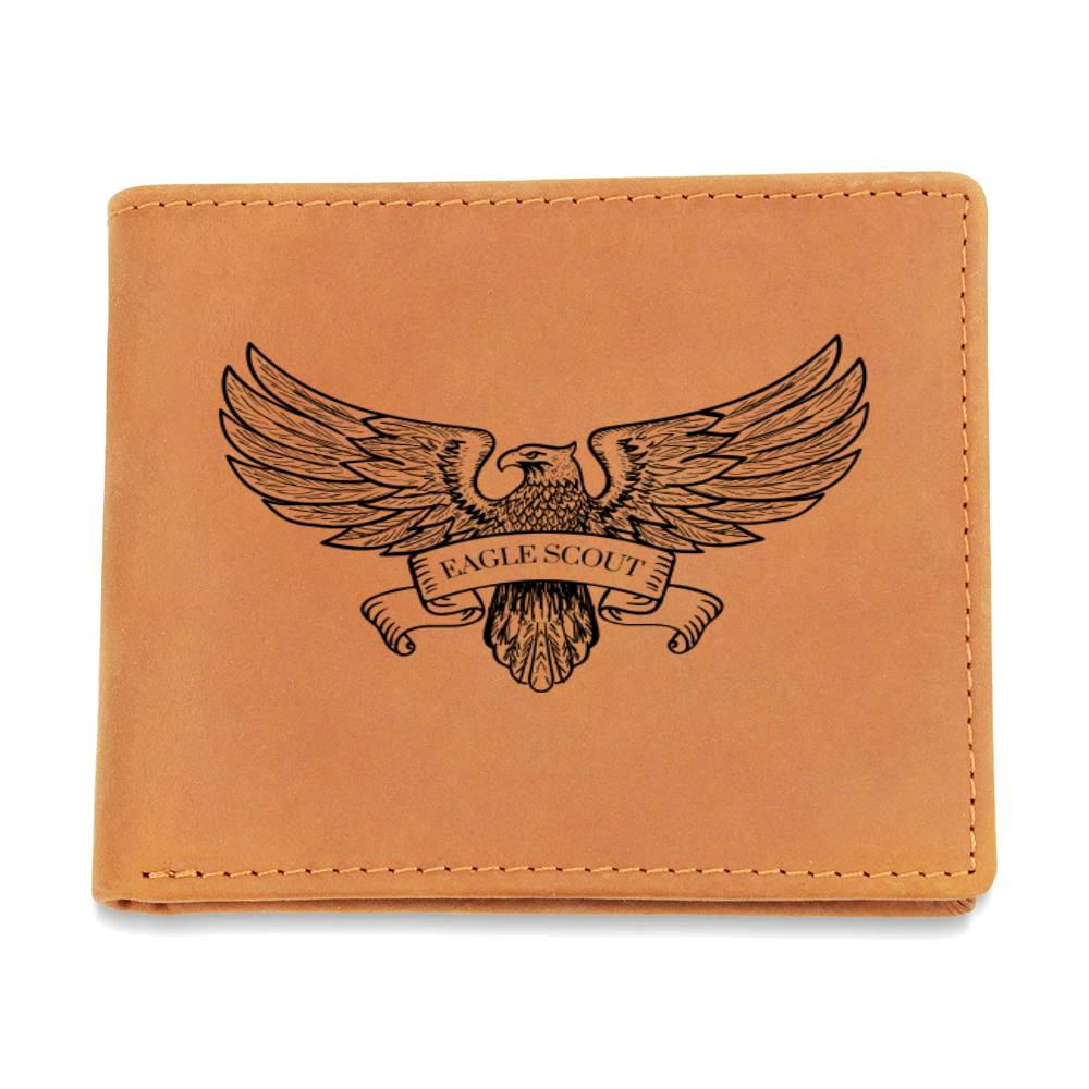 Eagle Scout Leather Wallet Gift For Him, Scout Leader Gift