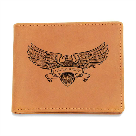 Eagle Scout Leather Wallet Gift For Him, Scout Leader Gift