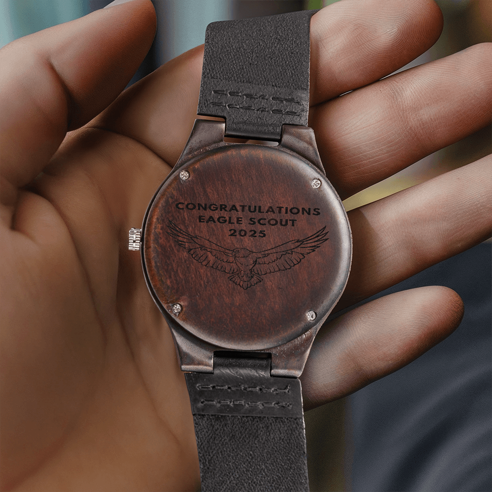 2025 Engraved Wood Watch, Eagle Scout Gift, Eagle Scout Watch, Eagle Scout Gift Boy, Gift for Eagle Scout, Scout Gifts, Boy Scout