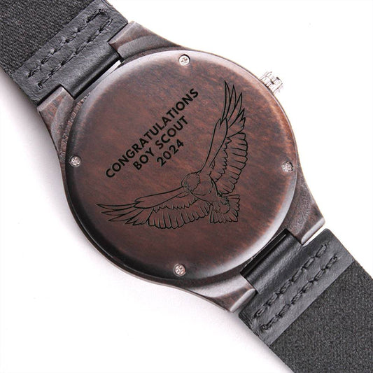 2024 Engraved Wood Watch, Boy Scout Gift, Eagle Watch, Eagle Scout Gift Boy, Gift for Boy Scout, Scout Gifts