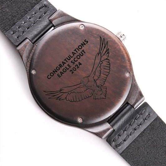 2024 Engraved Wood Watch, Eagle Scout Gift, Eagle Scout Watch, Eagle Scout Gift Boy, Gift for Eagle Scout, Scout Gifts, Boy Scout