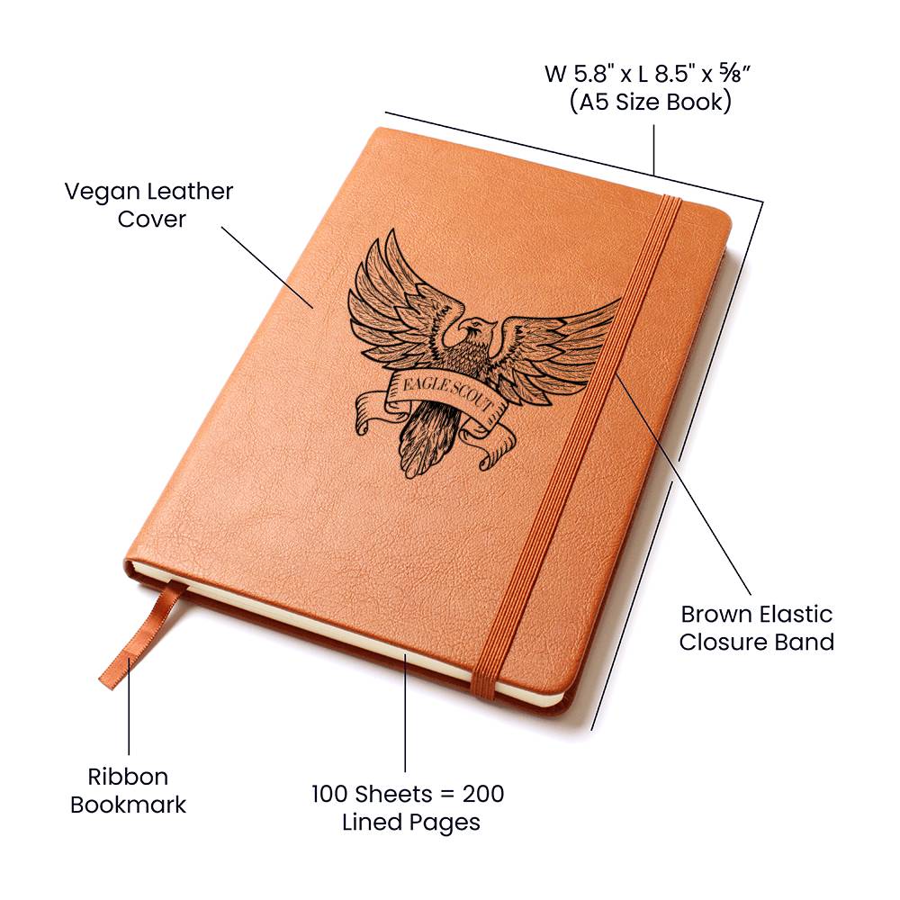 Eagle Scout Leather Journal Gift For Him, Scout Leader Gift, Notebook