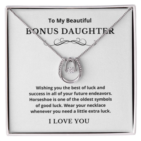 EllePendants Horseshoe Necklace, Bonus Daughter Necklace, Lucky Horseshoe, Horse Compass Jewelry, Horseshoe Gifts, Horse Lovers