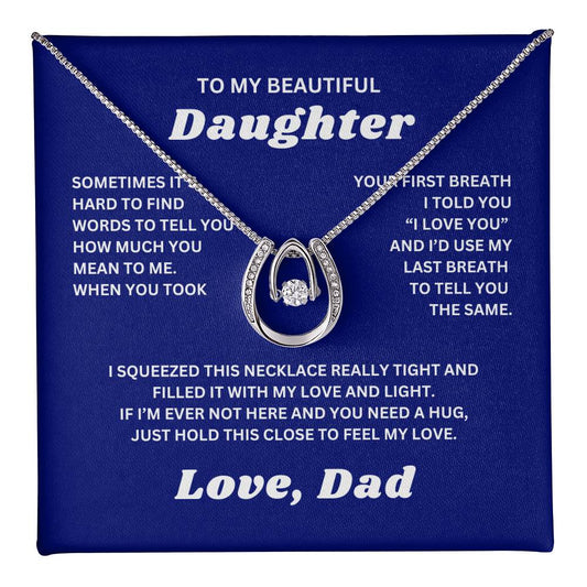 To My Daughter Necklace From Dad Lucky Jewelry