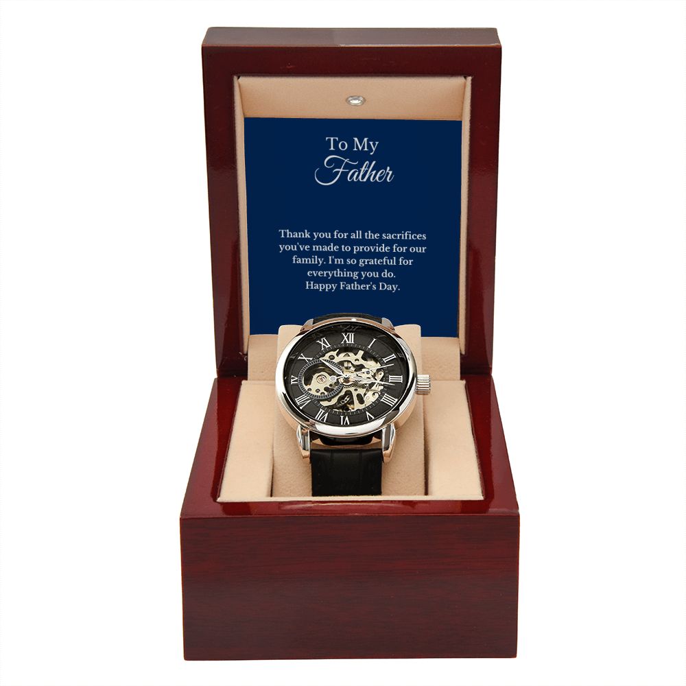 Father's Day Message Card Watch, Fathers Day Gift From Daughter, Dad Gift From Son, Father's Day Gift From Wife, Father’s Day Card