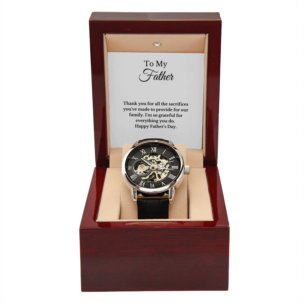 Father's Day Message Card Watch, Fathers Day Gift From Daughter, Dad Gift From Son, Father's Day Gift From Wife, Father’s Day Card