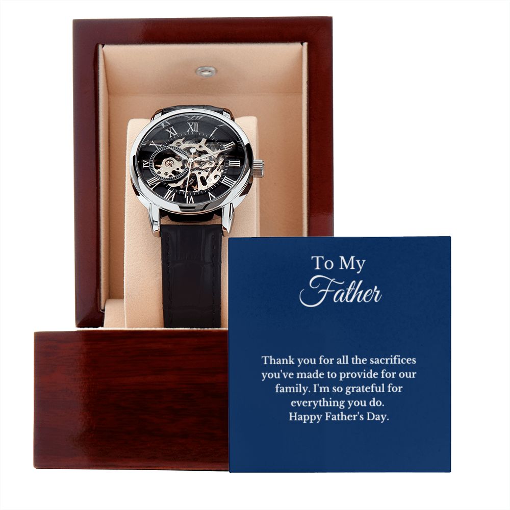 Father's Day Message Card Watch, Fathers Day Gift From Daughter, Dad Gift From Son, Father's Day Gift From Wife, Father’s Day Card