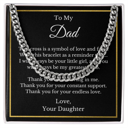 Cross Jewelry From Daughter for Dad, Grandson, Father, Husband, Godfather, Men Father's Day, Retirement, Christian Gift