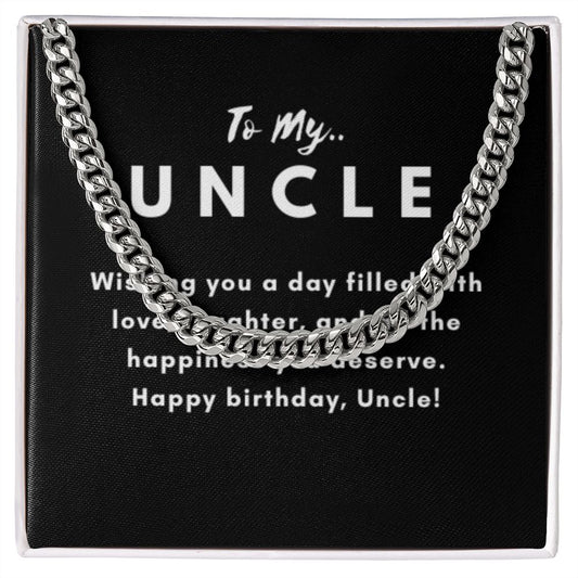 Uncle Necklace Gift, From Niece or Cousin, Link Chain Jewelry, Graduation, Father's Day, Christmas Gifts for Men, Message Card