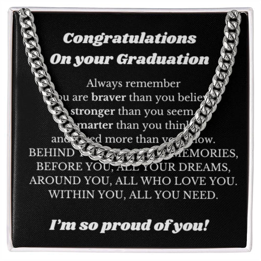 Necklace Graduation Gift for Him, Best Gift for College Graduation, Gift for New Graduate, Graduation Male Gift