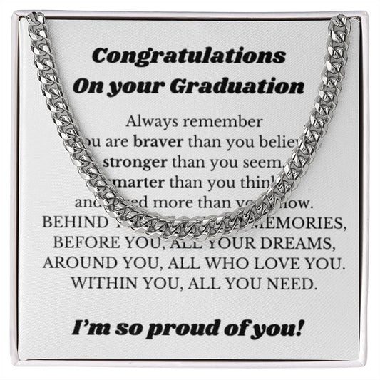 Necklace Graduation Gift for Him, Best Gift for College Graduation, Gift for New Graduate, Graduation Male Gift