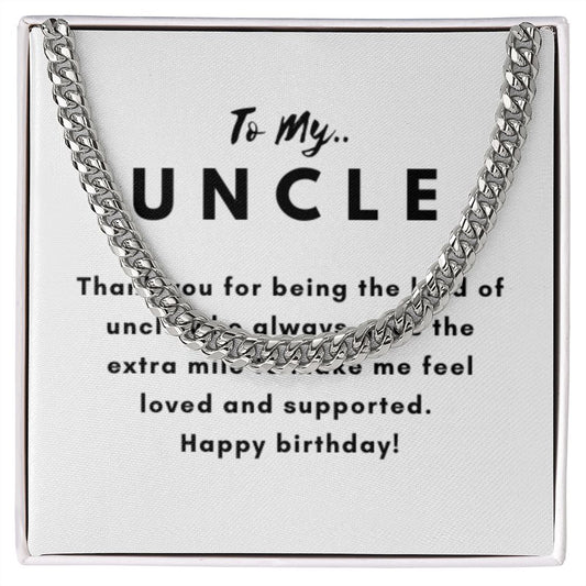 Uncle Necklace Gift, From Niece or Cousin, Link Chain Jewelry, Graduation, Father's Day, Christmas Gifts for Men, Message Card