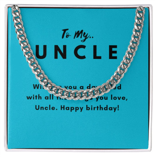 Uncle Necklace Gift, From Niece or Cousin, Link Chain Jewelry, Graduation, Father's Day, Christmas Gifts for Men, Message Card