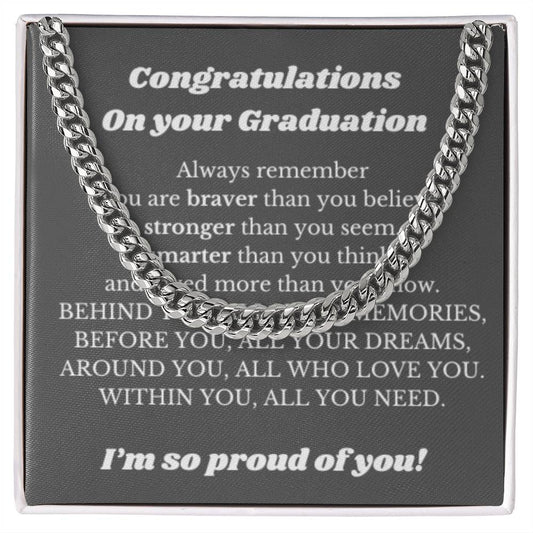 Necklace Graduation Gift for Him, Best Gift for College Graduation, Gift for New Graduate, Graduation Male Gift