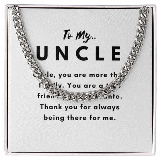 Uncle Necklace Gift, From Niece or Cousin, Link Chain Jewelry, Graduation, Father's Day, Christmas Gifts for Men, Message Card