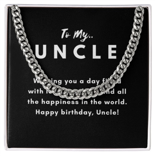 Uncle Necklace Gift, From Niece or Cousin, Link Chain Jewelry, Graduation, Father's Day, Christmas Gifts for Men, Message Card