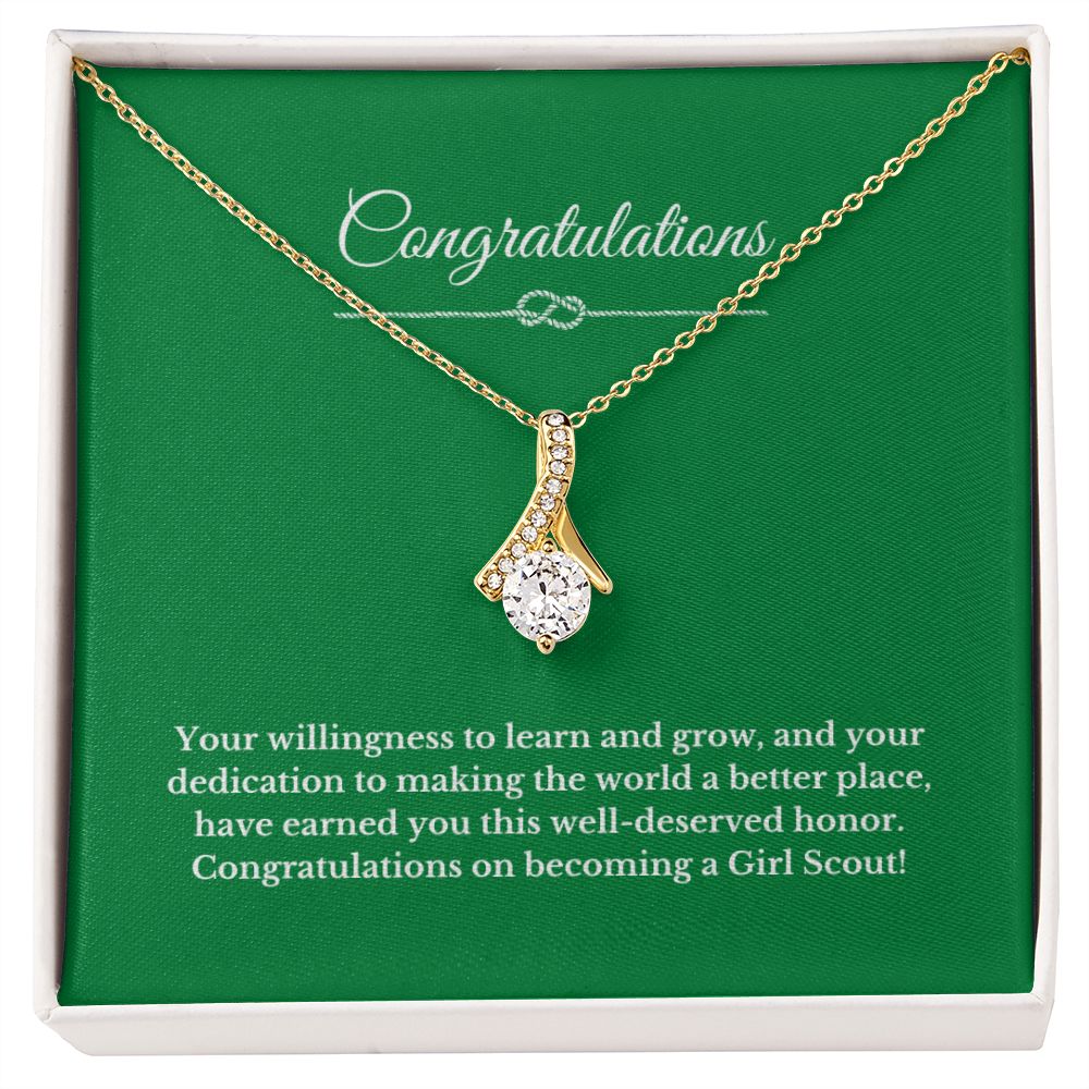 Ribbon Girl Scout Gift, Girl Scout Necklace, Girl Scout Gifts, Girl Scout Jewelry, Girl Scout Leader Gift, Girl Scout Gold Award Gift, Gold Award