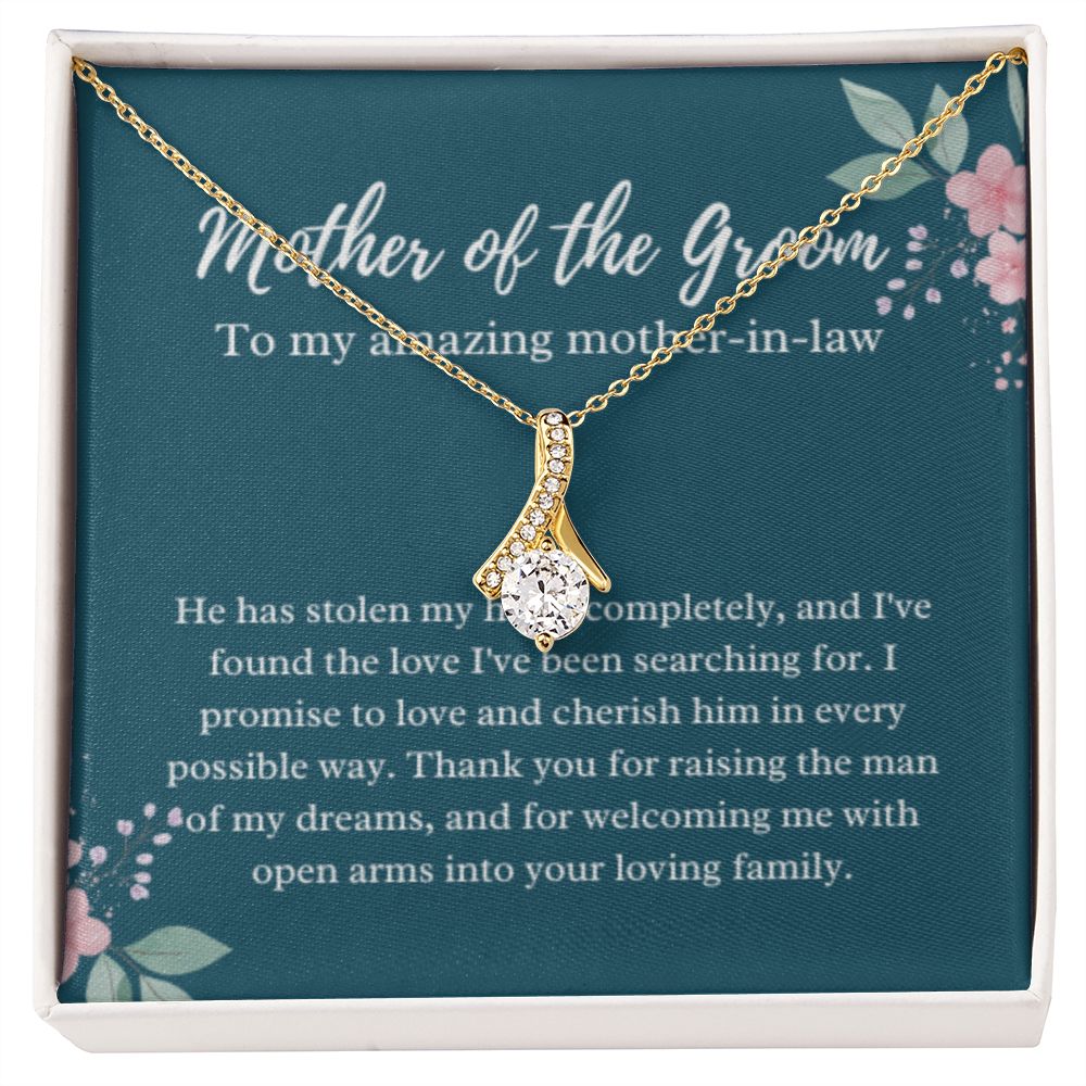 EllePendants Mother Of The Groom Gift From Bride, Mother In Law Gift Wedding Day, From Daughter In Law, Future Mother In Law Gifts Necklace, Gold Jewelry