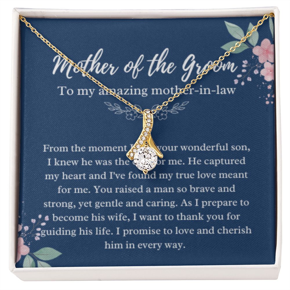 EllePendants Mother Of The Groom Gift From Bride, Mother In Law Gift Wedding Day, From Daughter In Law, Future Mother In Law Gifts Necklace, Gold Jewelry