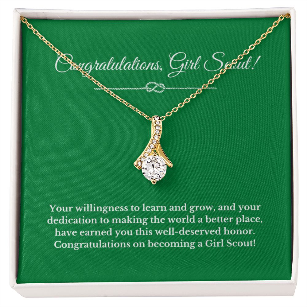 Ribbon Girl Scout Gift, Girl Scout Necklace, Girl Scout Gifts, Girl Scout Jewelry, Girl Scout Leader Gift, Girl Scout Gold Award Gift, Gold Award