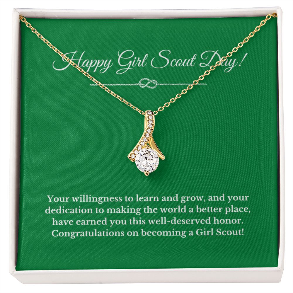 Ribbon Girl Scout Gift, Girl Scout Necklace, Girl Scout Gifts, Girl Scout Jewelry, Girl Scout Leader Gift, Girl Scout Gold Award Gift, Gold Award