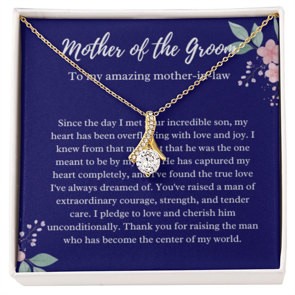 EllePendants Mother Of The Groom Gift From Bride, Mother In Law Gift Wedding Day, From Daughter In Law, Future Mother In Law Gifts Necklace, Gold Jewelry